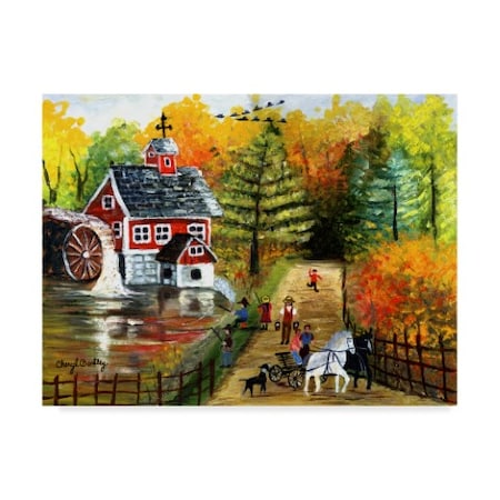 Trademark Fine Art Cheryl Bartley 'Fishing By The Old Grist Mill' Canvas Art, 18x24 ALI40909-C1824GG